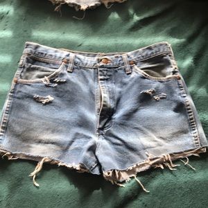 Vintage style blue jean shorts